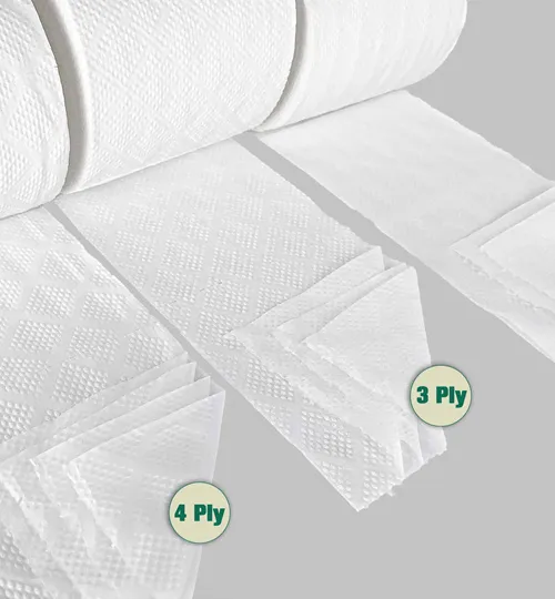 4 ply toilet paper roll showcasing softness and strength