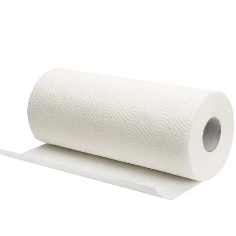 Roll of high-quality kitchen paper towel on a counter