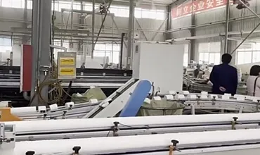 Skilled worker cutting stone slabs with precision tools