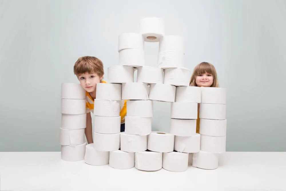 Rolls of soft and absorbent toilet paper
