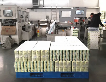 Step-by-step visual of the facial tissue shipping process