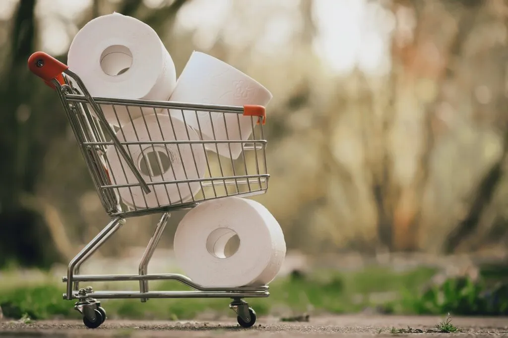 Hamster shopping for toilet paper amid pandemic panic