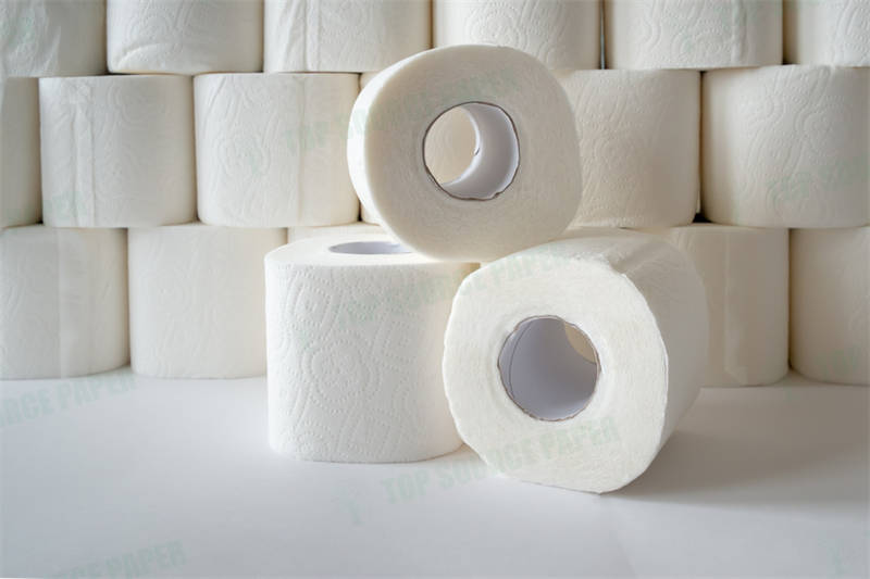 Professional displaying high-quality toilet paper samples in modern restroom setting