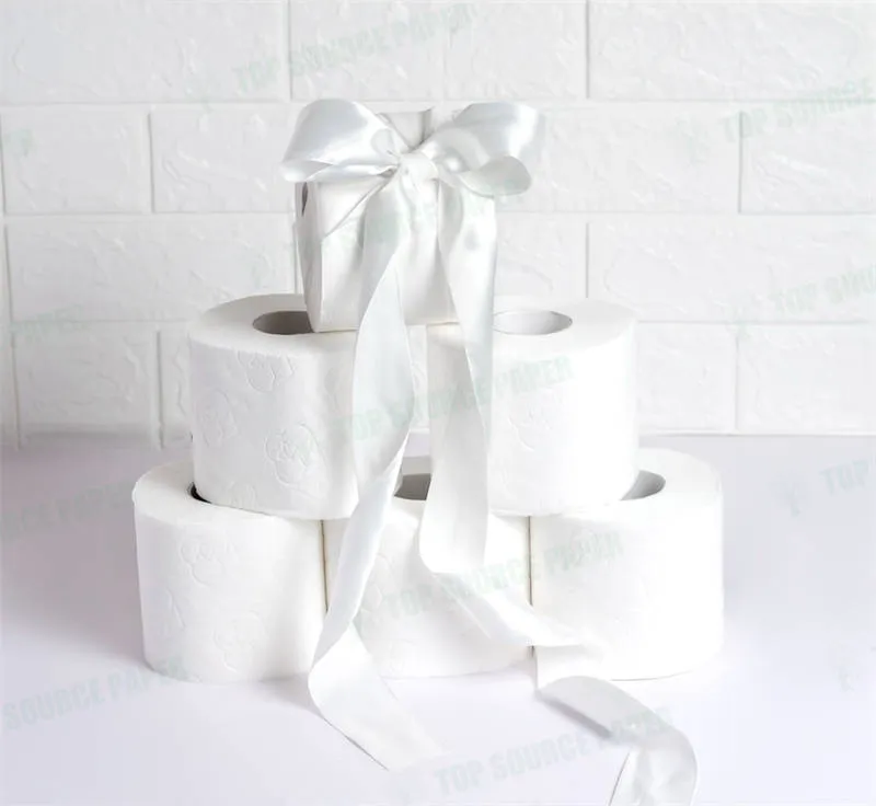 Soft and absorbent toilet paper roll on a white background