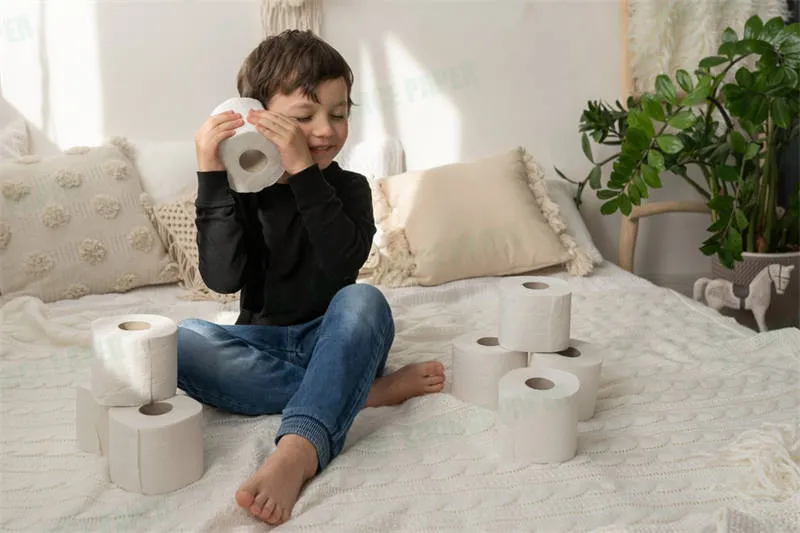 Single roll of soft, absorbent toilet paper on a white background
