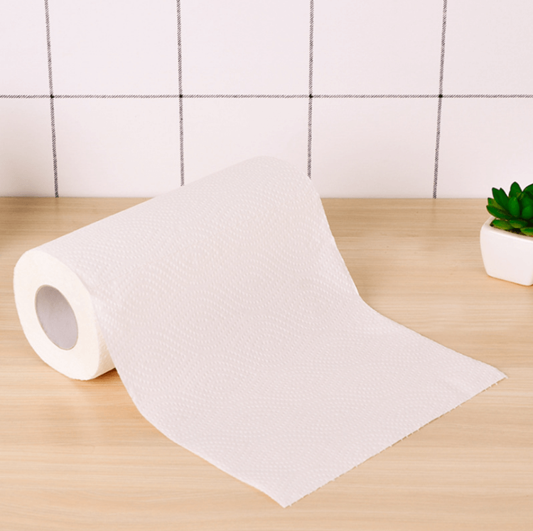 Absorbent kitchen paper towel sheet display showing 3D web pattern