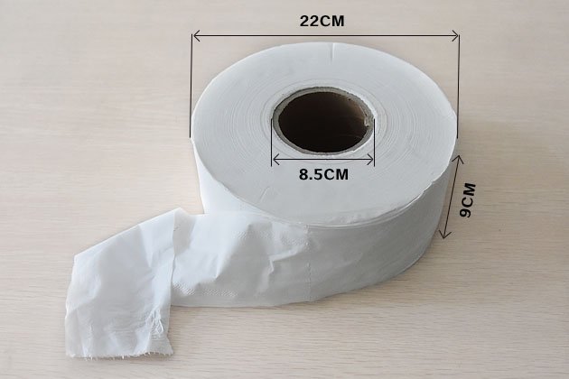 Embossing pattern detail on commercial jumbo roll tissue