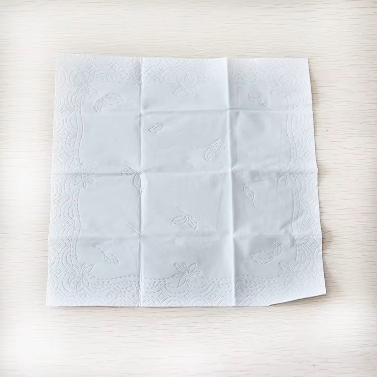 Silky embossing detail on pocket tissue sheet