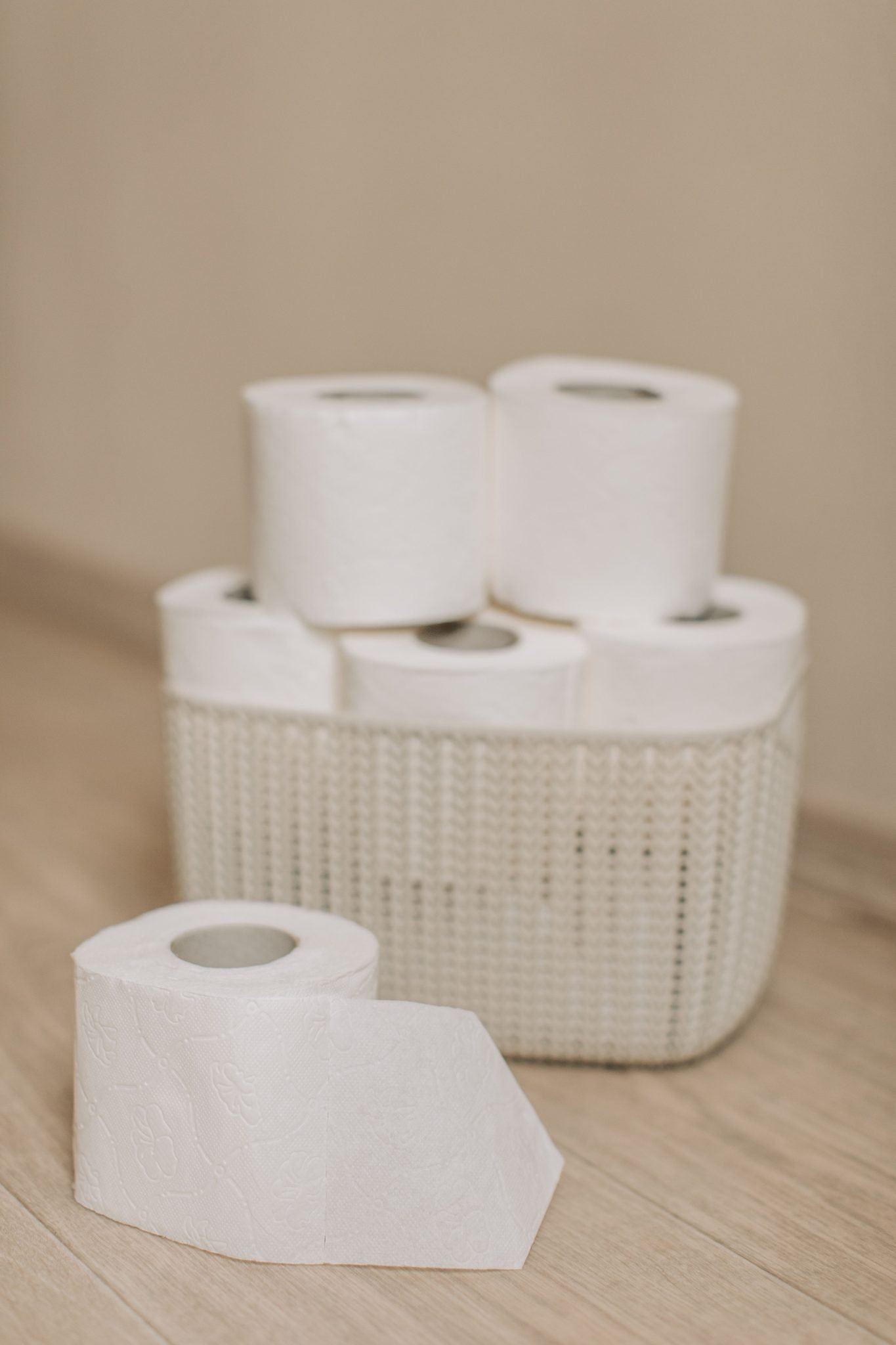 Virgin pulp toilet paper rolls ready for cored or coreless converting and packing