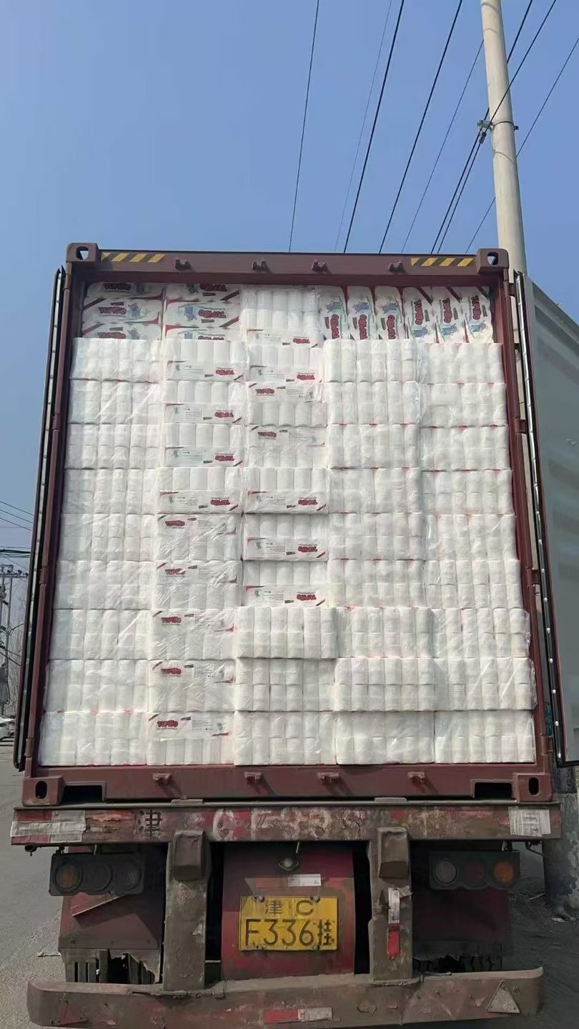 Container loading of bulk toilet paper cartons