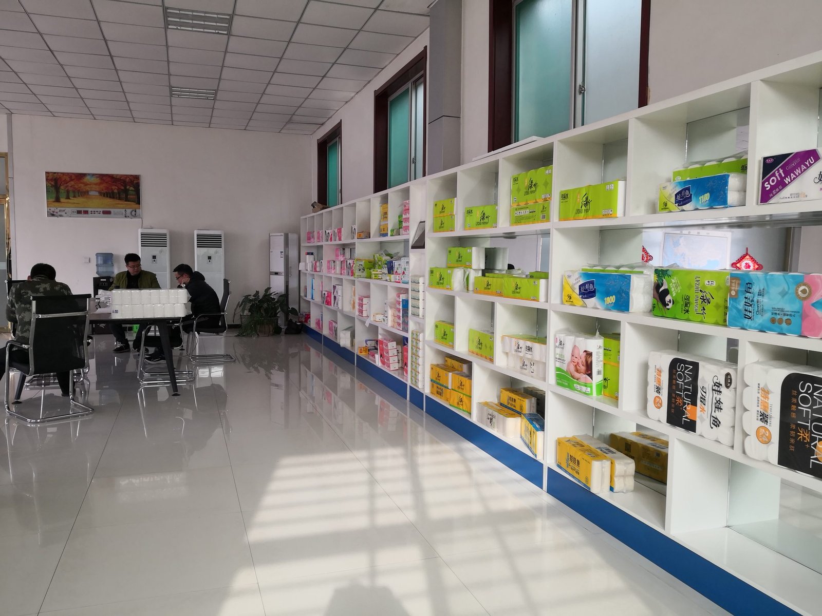 Top Source Paper tissue product showroom with all eight categories